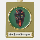 Krampus vergulde banner kerst ornament verguld banner ornament (Voorkant)