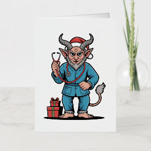 Krampus Verpleegster Kerstmis Evil Xmas Folie Feestdagenkaart