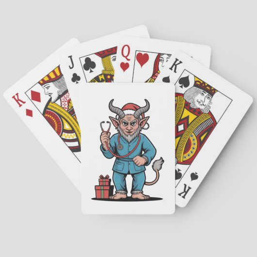 Krampus Verpleegster Kerstmis Evil Xmas Pokerkaarten (Achterkant)