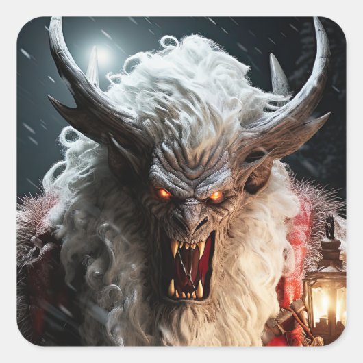 Krampus Vierkante Sticker (Voorkant)