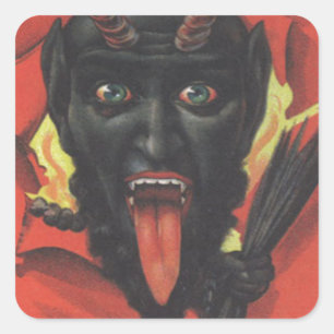 Krampus Vierkante Sticker