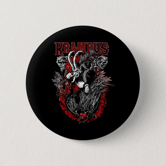 Krampus Vrolijk Kerstfeest Kerstmis Horror XM Ronde Button 5,7 Cm (Voorkant)