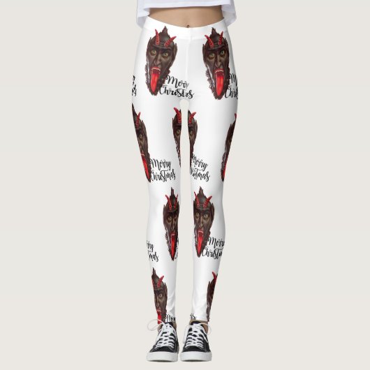 Krampus Vrolijk Kerstfeest leggings (Voorkant)