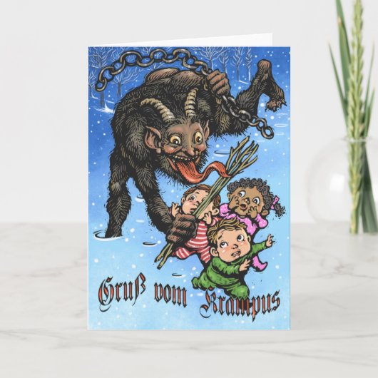 Krampus Wenskaart Feestdagen Kaart (Voorkant)