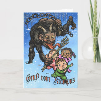 Krampus Wenskaart Feestdagen Kaart