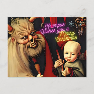 Krampus wenst je een prettige kerst briefkaart