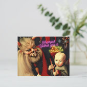 Krampus wenst je een prettige kerst briefkaart (Staand voorkant)