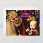 Krampus wenst je een prettige kerst briefkaart (Voorkant / Achterkant)