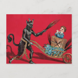  Krampus Wheelbarrow Briefkaart