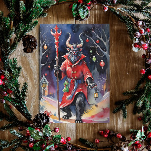 Krampus Winter Solstice Yule Feestdagen Kaart