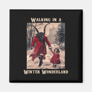 Krampus Winter Wonderland Gotisch Kerstontwerp Magneet