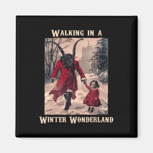 Krampus Winter Wonderland Gotisch Kerstontwerp Magneet (Voorkant)