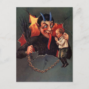 Krampus with Boy Briefkaart