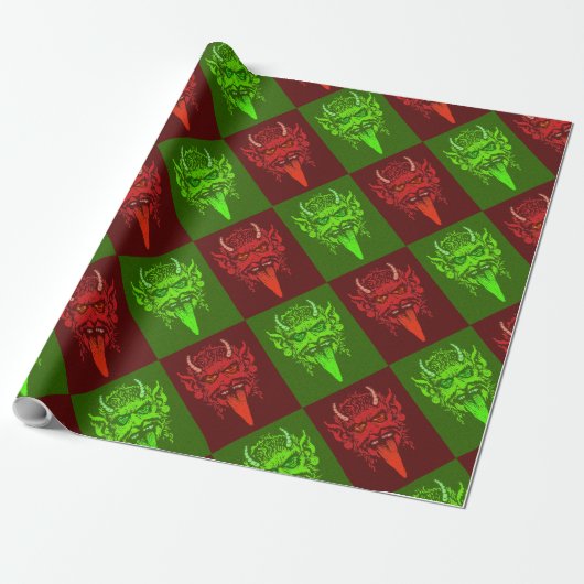 Krampus Wrapping Paper Cadeaupapier (Uitgerold)