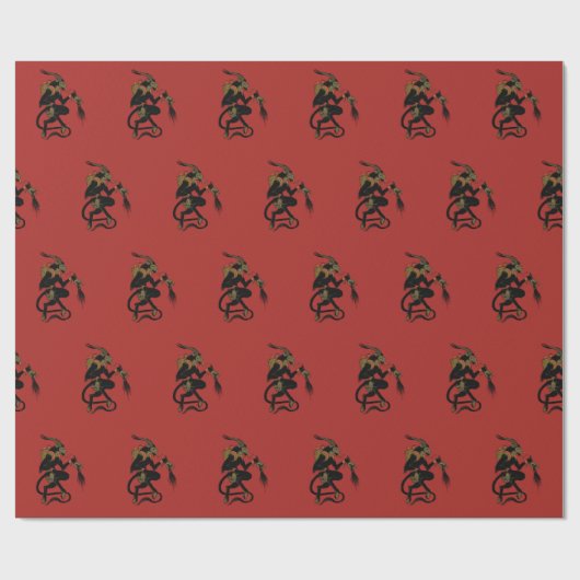 Krampus Wrapping Paper Cadeaupapier (Vlak)