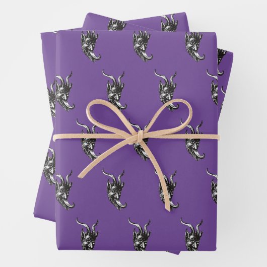 Krampus Wrapping Paper Flat Sheet Set 3 (In situ)