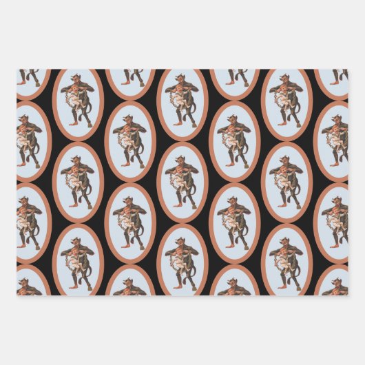 Krampus Wrapping Paper Flat Sheet Set 3 (Voorkant 2)