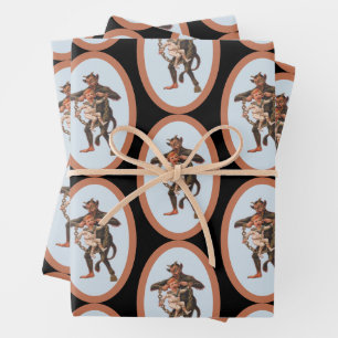 Krampus Wrapping Paper Flat Sheet Set 3