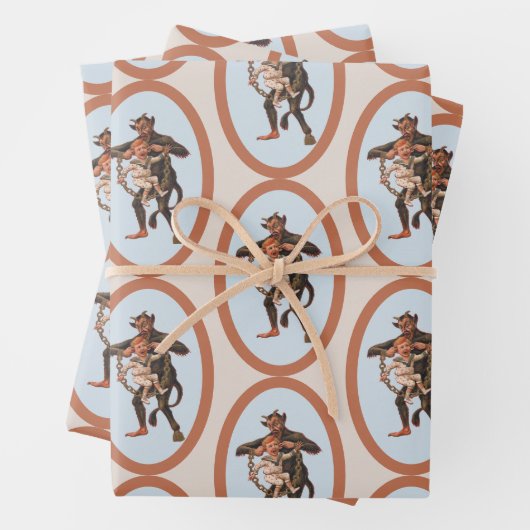 Krampus Wrapping Paper Flat Sheet Set 3 (In situ)