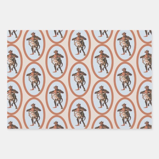 Krampus Wrapping Paper Flat Sheet Set 3 (Voorkant)