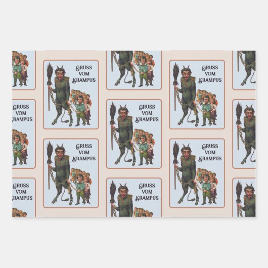 Krampus Wrapping Paper Flat Sheet Set 3 (Voorkant 2)