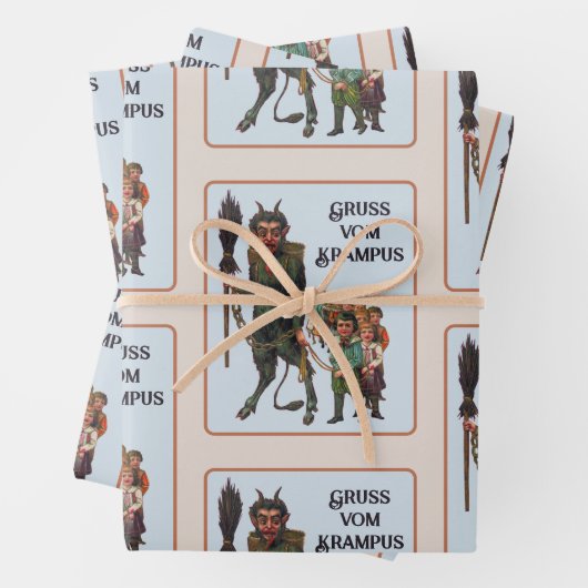 Krampus Wrapping Paper Flat Sheet Set 3 (In situ)