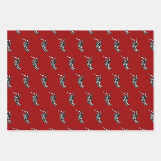 Krampus Wrapping Paper Flat Sheet Set 3 (Voorkant 3)