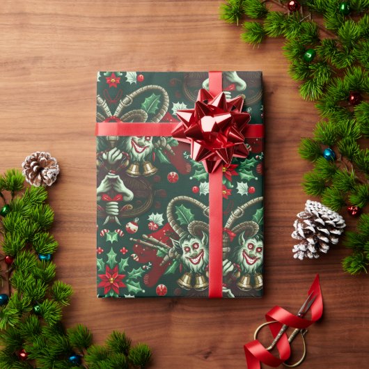 Krampus wrapping paper | Spooky Holiday Gift Cadeaupapier (Feestdagen Geschenken)