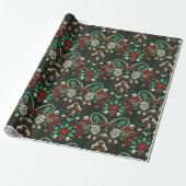 Krampus wrapping paper | Spooky Holiday Gift Cadeaupapier (Uitgerold)