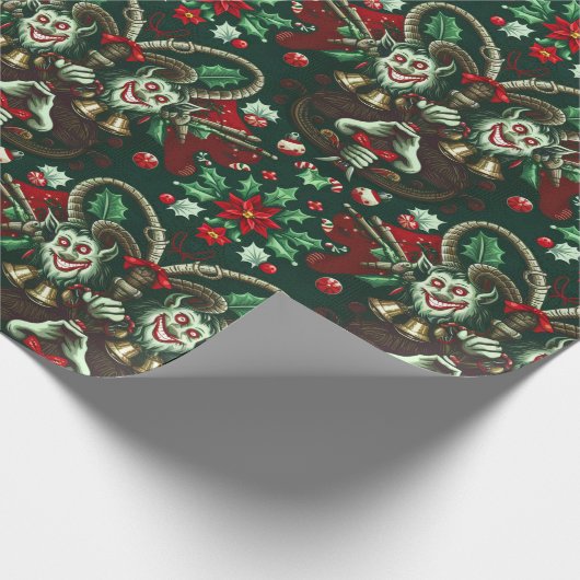 Krampus wrapping paper | Spooky Holiday Gift Cadeaupapier (Hoek)