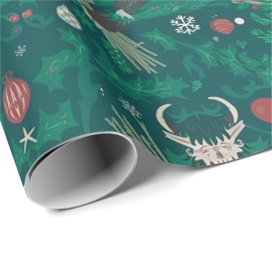 Krampus wrapping paper | Spooky Holiday Gift Wrap Cadeaupapier (Rol Hoek)