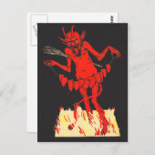 Krampus zet harten op een snaar briefkaart (Voorkant / Achterkant)