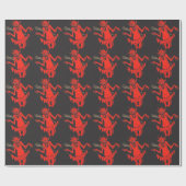 Krampus zet harten op een snaar cadeaupapier (Vlak)