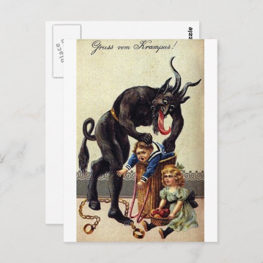 Krampus & Zijne Sack 2 Briefkaart (Voorkant / Achterkant)