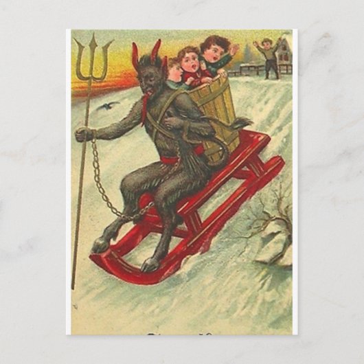 Krampus & Zijne Trident Briefkaart (Voorkant)