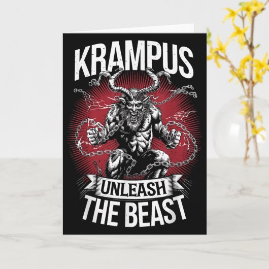 Krampusnacht Christmas Monster Krampus Lover Festi Kaart (Gele Bloem)