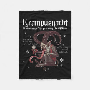 Krampusnacht Kerstmonster Krampus Lover Festi Fleece Deken
