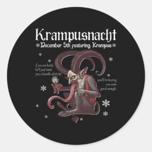 Krampusnacht Kerstmonster Krampus Lover Festi Ronde Sticker