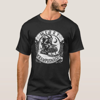 Krampusnacht Krampus op een Snowmobile T-shirt