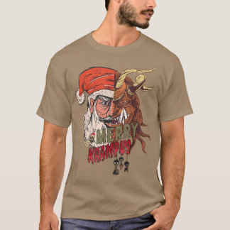Krampusnacht Merry Krampus en Santa Horror Christu T-shirt