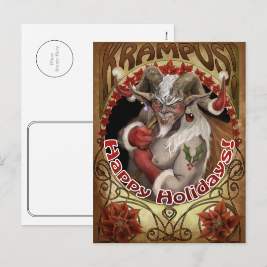 Krampy Holidays Post Card Feestdagenkaart (Voorkant / Achterkant)
