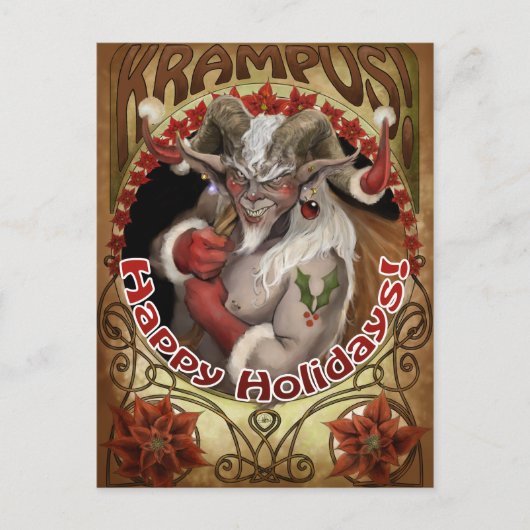Krampy Holidays Post Card Feestdagenkaart (Voorkant)