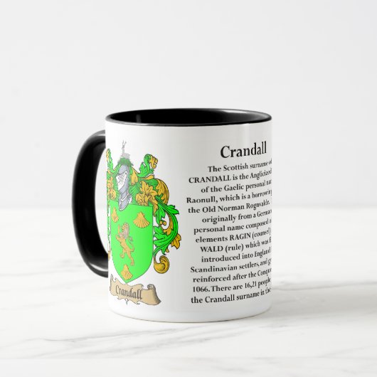 Krandall Family Coat of Arms Mok (Voorkant links)