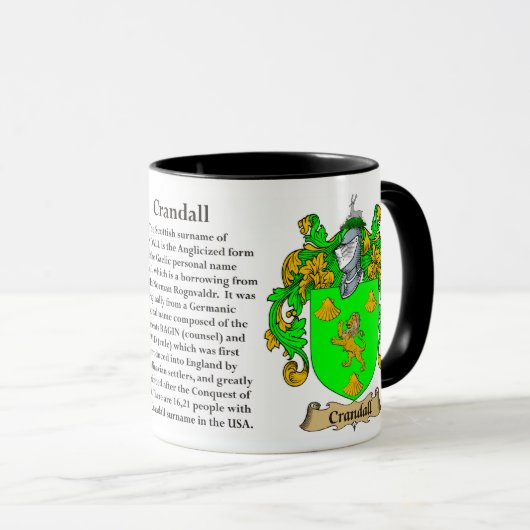 Krandall Family Coat of Arms Mok (Voorkant rechts)