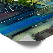 Kranen bij de River Havelland Waterverf Style Poster (Hoek)