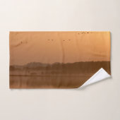 Kranen bij zonsopgang bad handdoek (Handdoek)