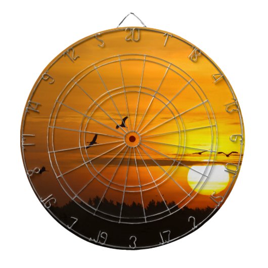 Kranen bij zonsopgang dartbord (Voorkant)