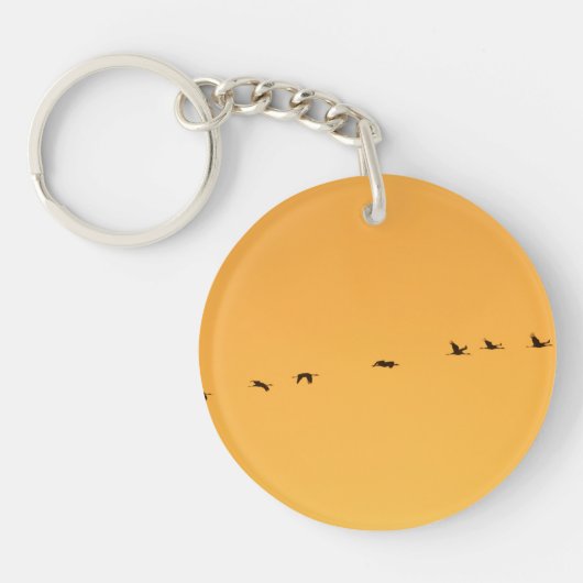 Kranen bij zonsopgang sleutelhanger (Voorkant)