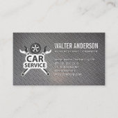 Kranen en banden | Auto-service Logo | Metaal Visitekaartje (Voorkant)