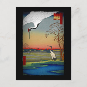 Kranen en blauw water briefkaart